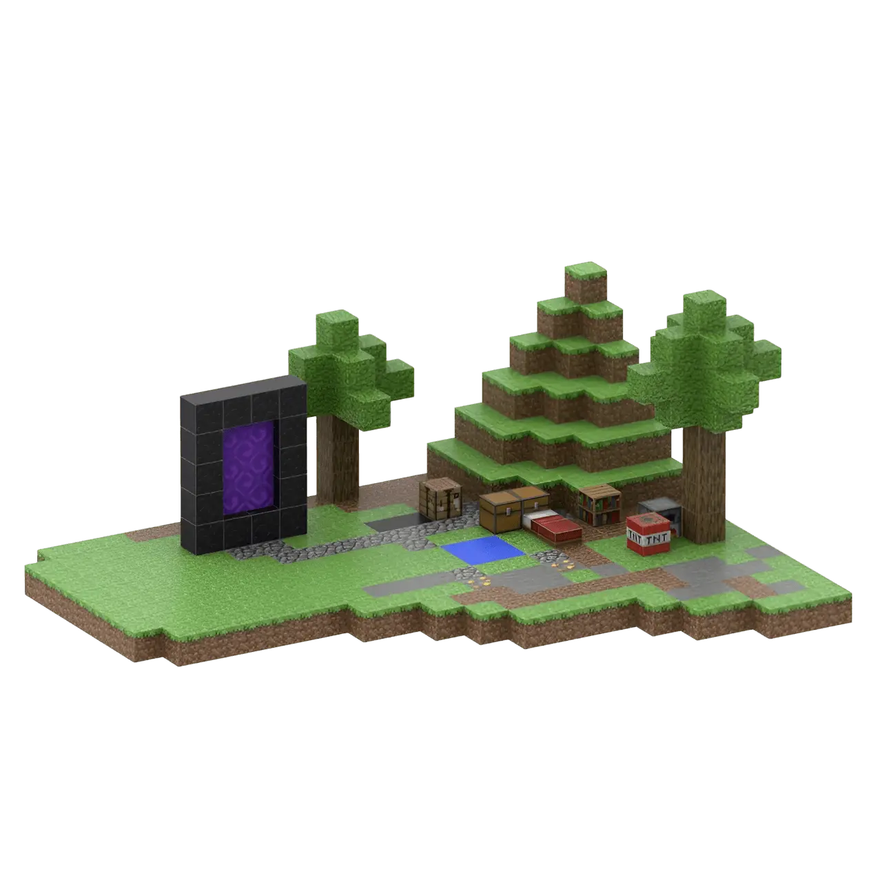 Overworld Portal (384 Pcs) Minecraft Magnetic Building Blocks Set