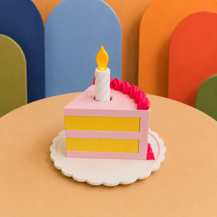 Cake Slice With LED Candle (No Match)