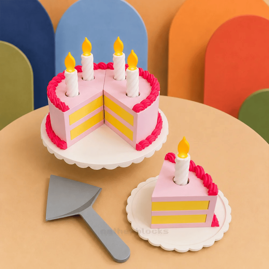 Birthday Cake With LED Candles & Matches