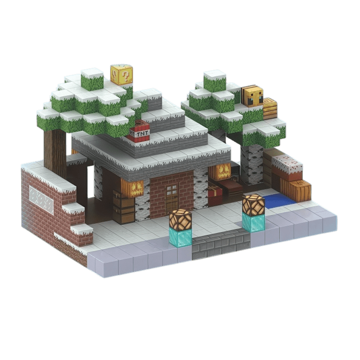 Minecraft House Cabin Snow 1280x720