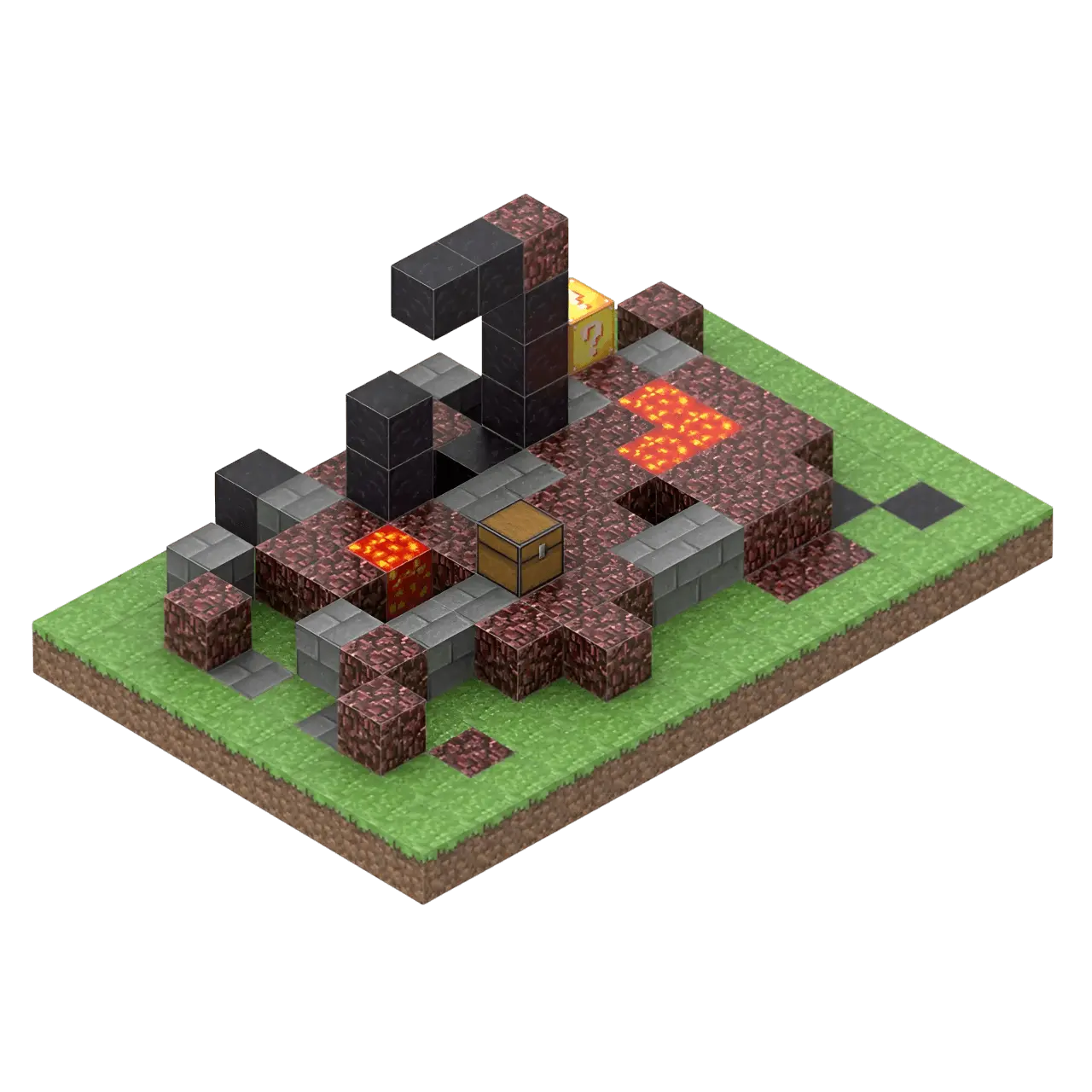 Broken Nether Portal (190 Pcs) Minecraft Magnetic Building Blocks Set