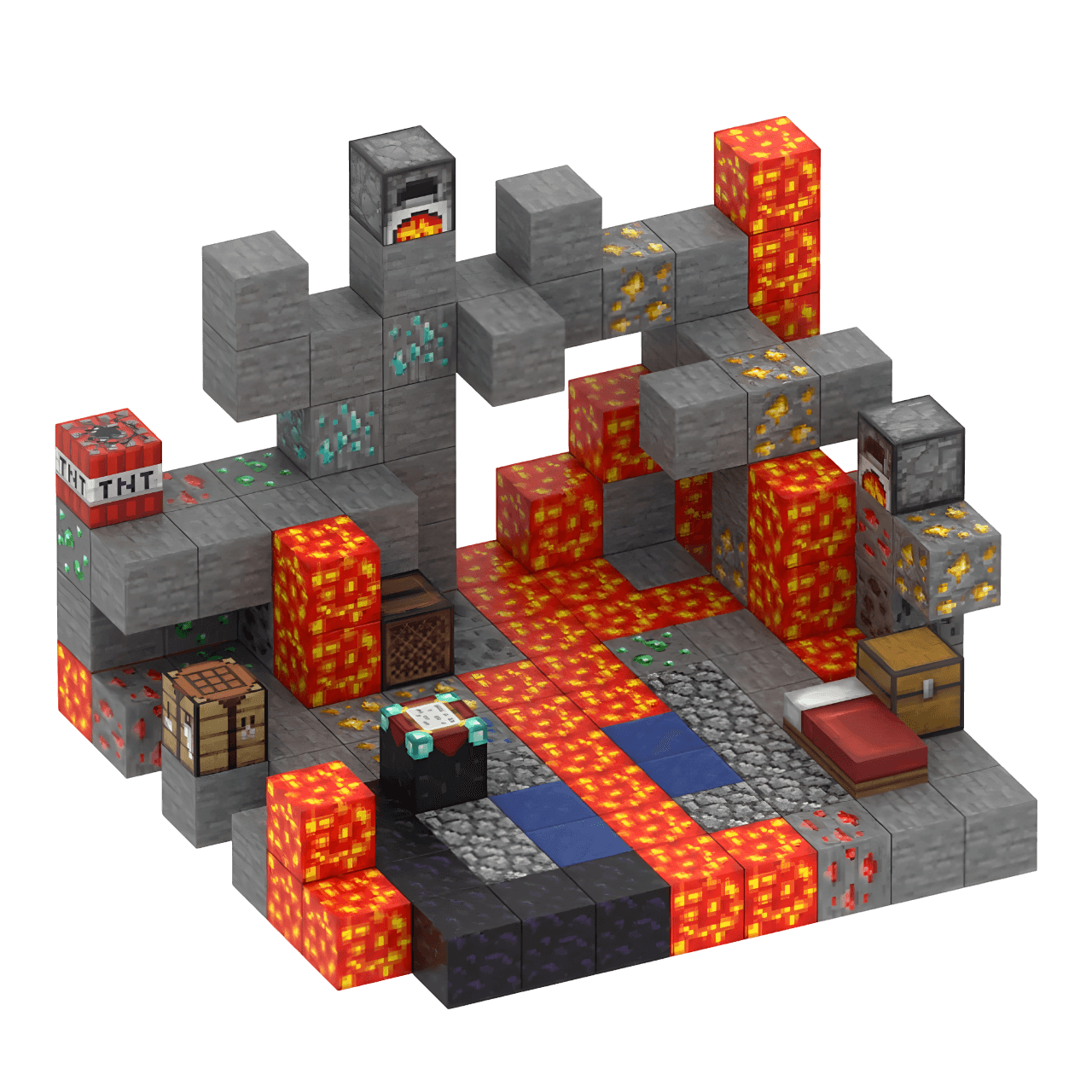 Cave Exploration (143 Pcs) Minecraft Magnetic Building Blocks Set