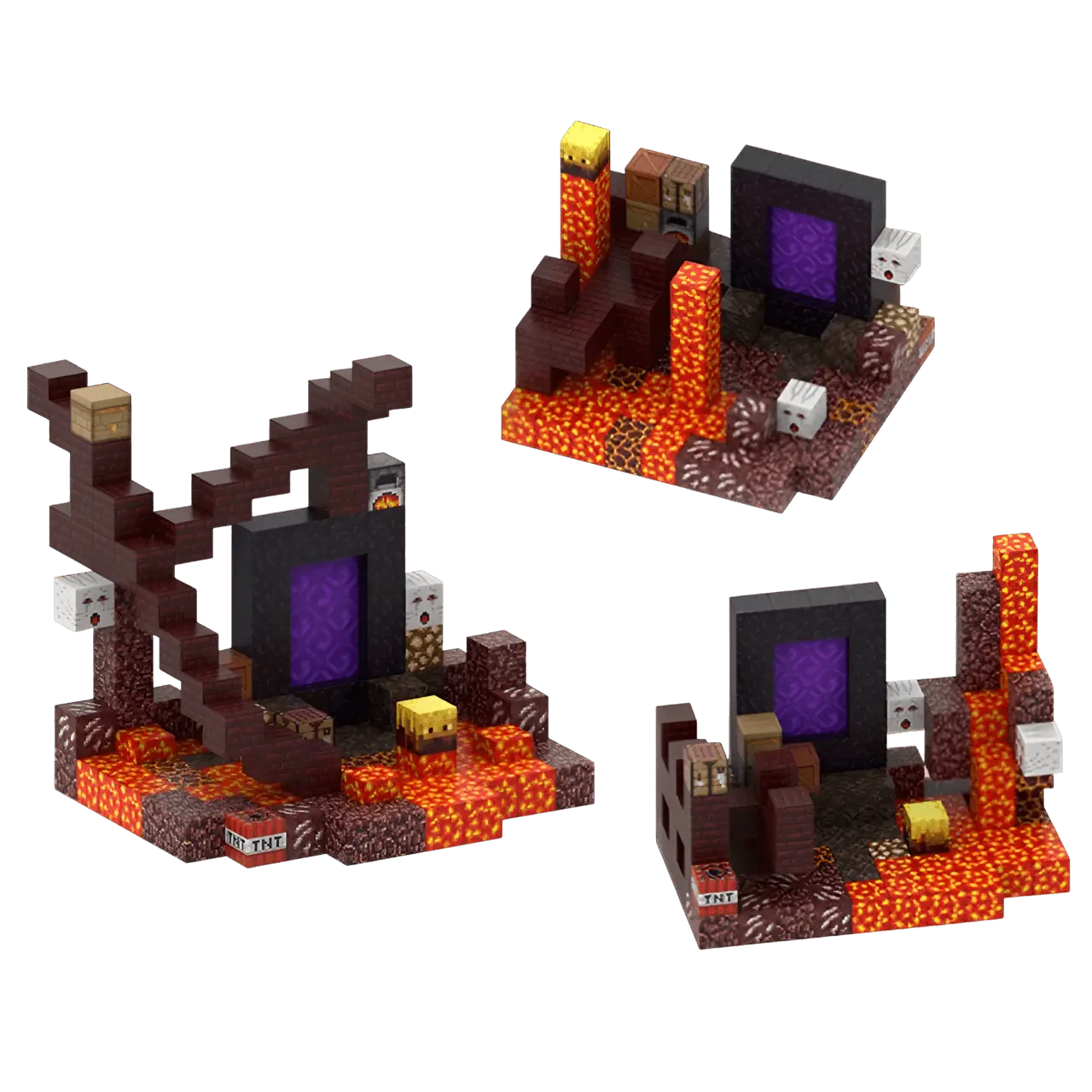 Nether Portal (132 Pcs) Minecraft Magnetic Building Blocks Set